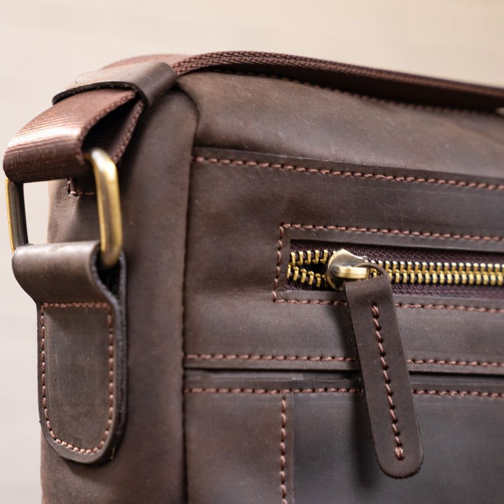 Men's leather bag SHVIGEL 11245 Brown