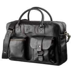 Leather Laptop Bag - Business Bag for Men - Black - Shvigel 19118