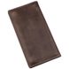Leather Bifold Wallet Long with Buttons and Coin Pocket - Unisex - Brown Vintage - Shvigel 16198
