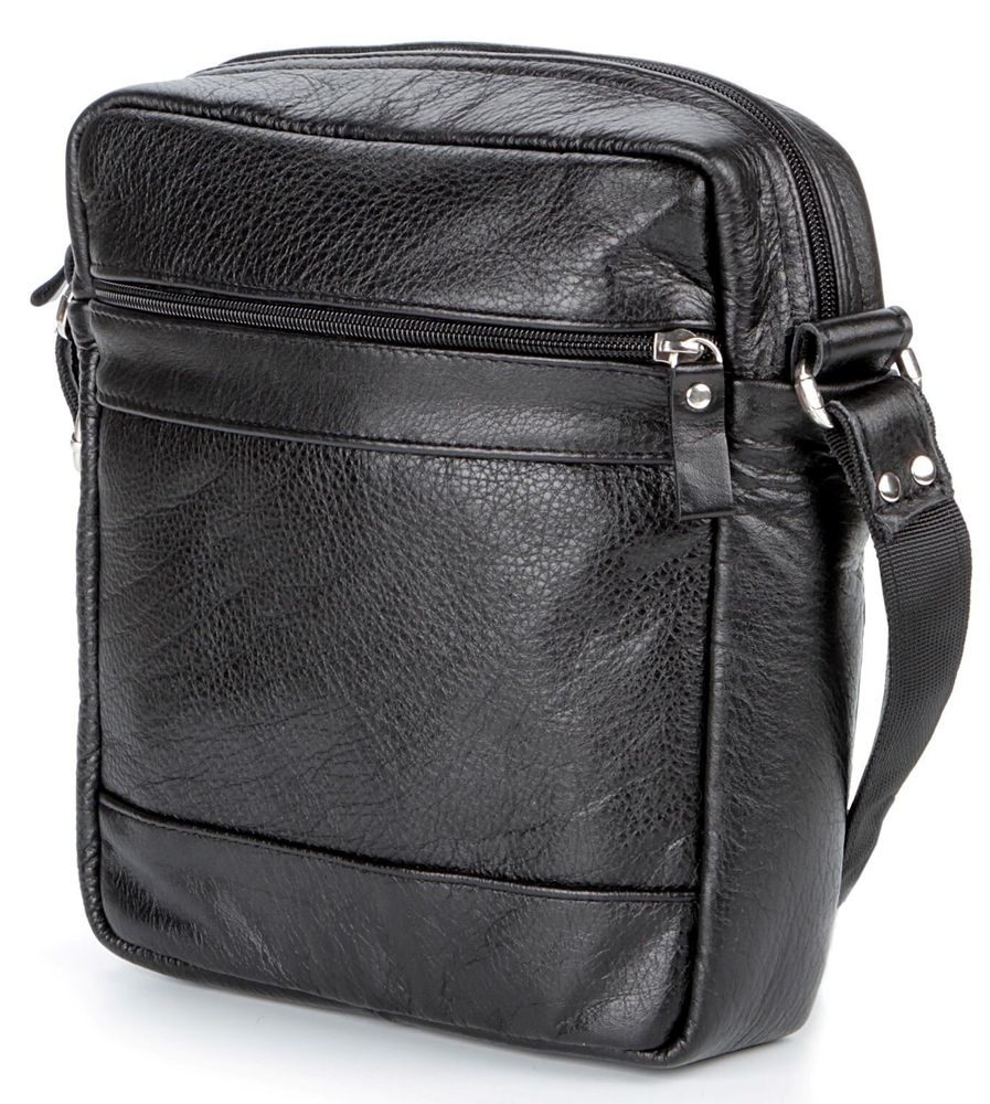 Luxuriouse Leather Bag for Men - Black - Shvigel 00791