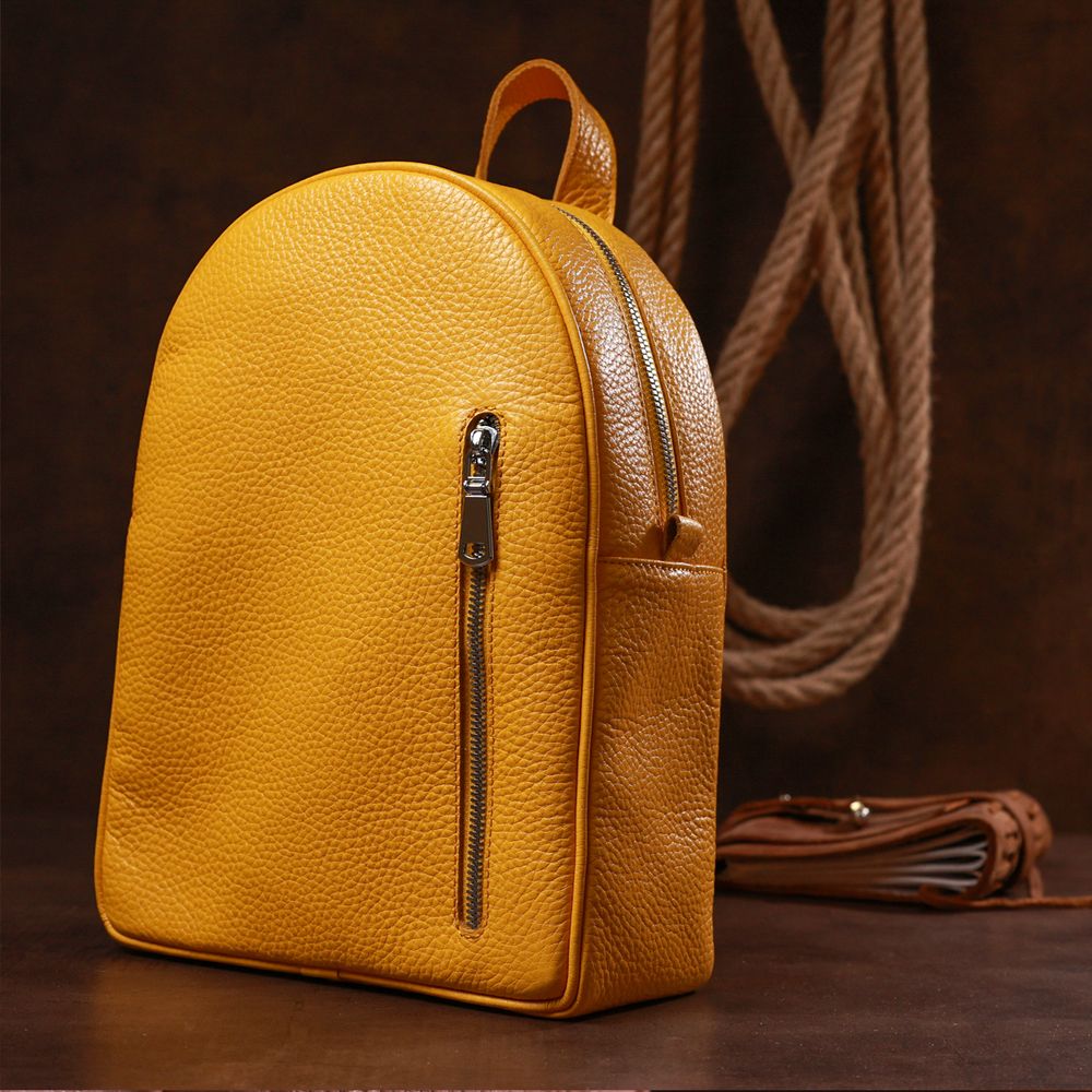 Яркий женский рюкзак из натуральной кожи Shvigel 16321 Желтый