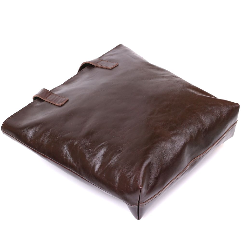 Leather female bag-shopper shvigel 16370 brown