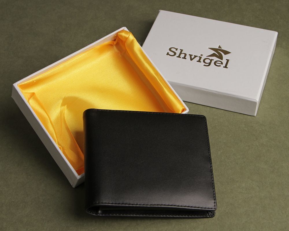 RFID men's wallet - Genuine leather - Black - SHVIGEL 13798
