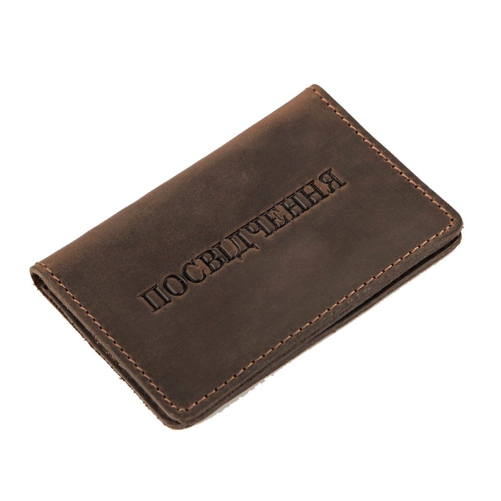 Cover for driver's license and ID leather Shvigel 13964 Dark brown
