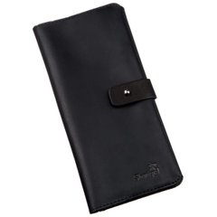Leather Big Bifold Wallet for Women and Men - Long Wallet - Black Vintage - Shvigel 16209