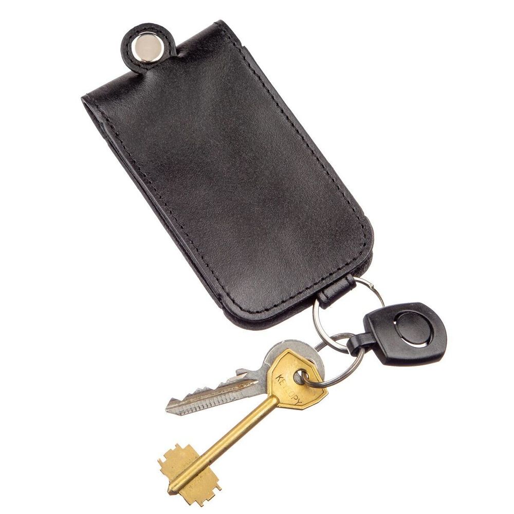 Small Leather Key Holder - Black - Shvigel 13961