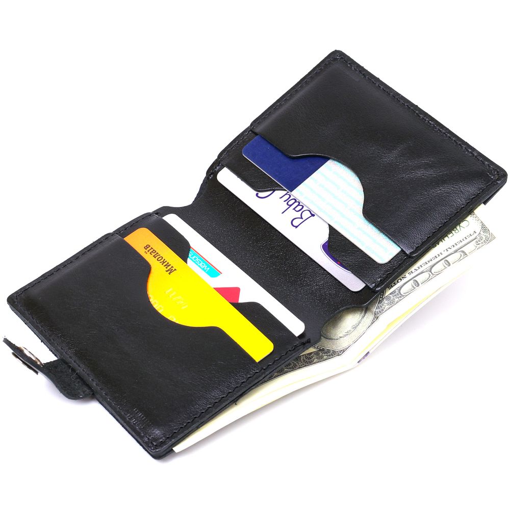 Practical men's wallet Shvigel 16502 Black