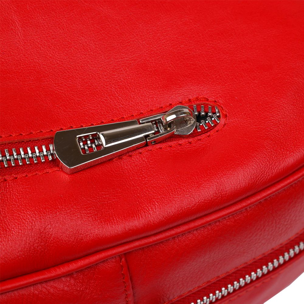 Яркий женский рюкзак из натуральной кожи Shvigel 16316 Красный