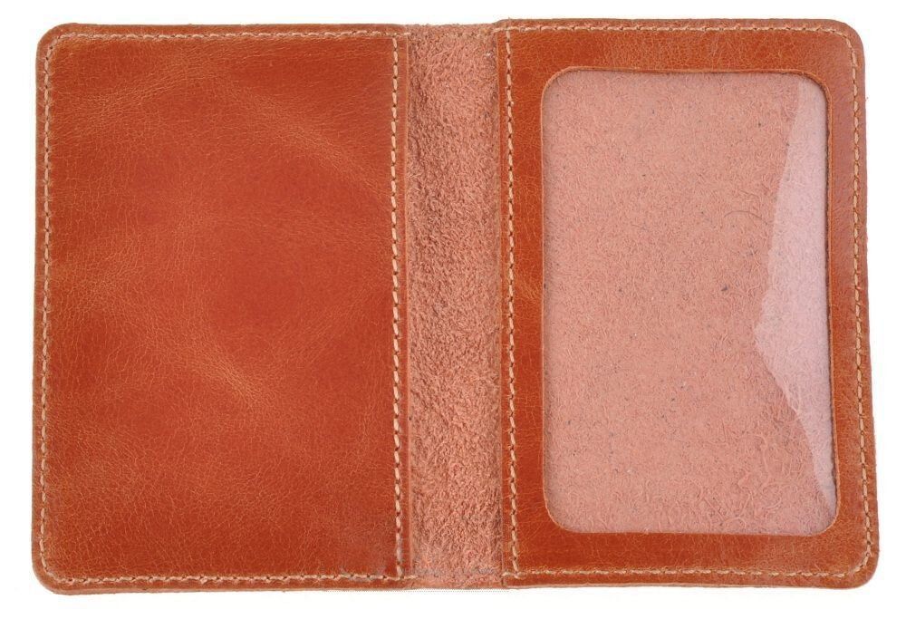 Leather Driver's License Holder - Brown - Shvigel 16076