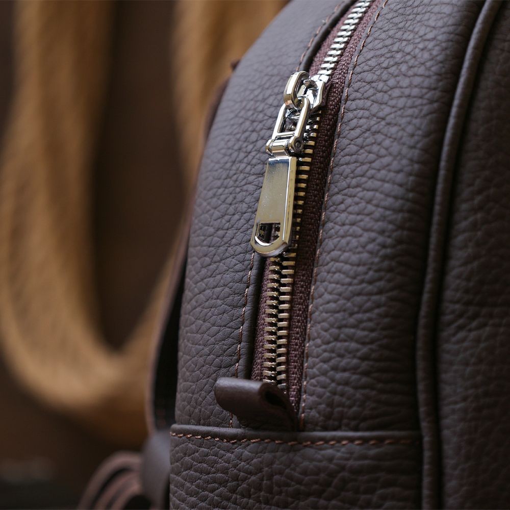 Stylish matte women's backpack made of genuine leather Shvigel 16325 Brown