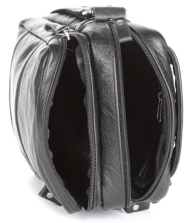 Black Leather Bag for Men - Shvigel 00926