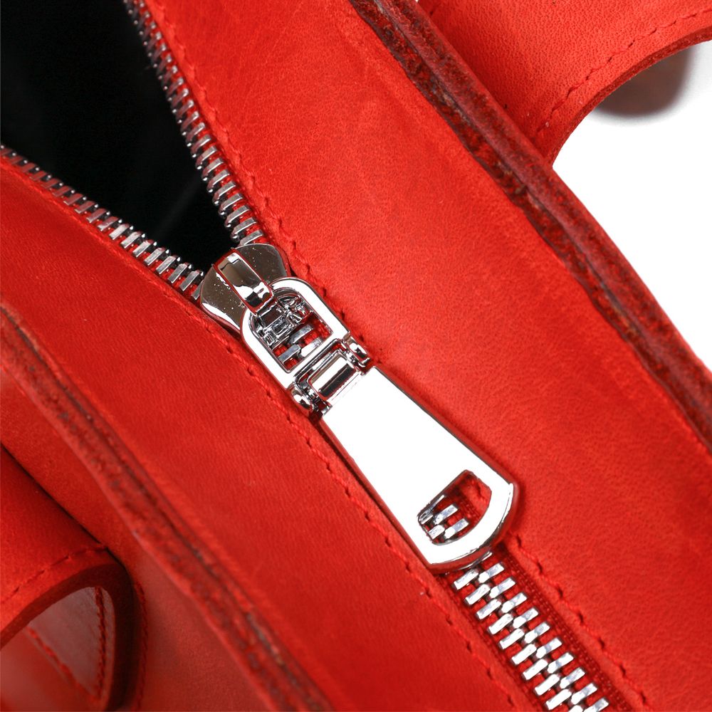 Vintage bright leather bag Shvigel 16348 red