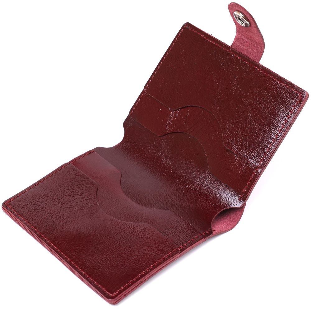 Classic leather wallet Shvigel 16505 Burgundy