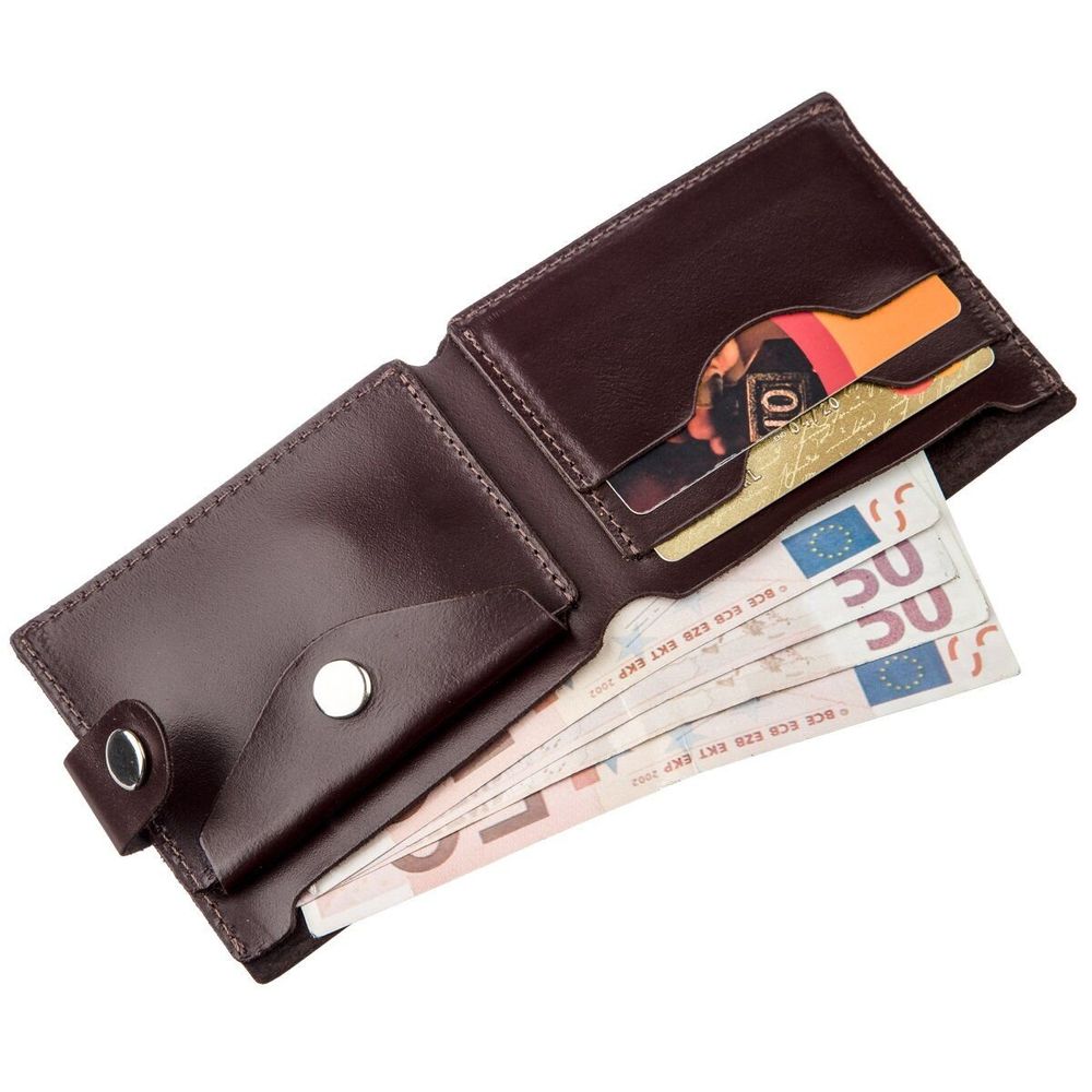 Leather Wallet for Men - Brown Men's Wallet - with Coin Pocket - Shvigel 16213