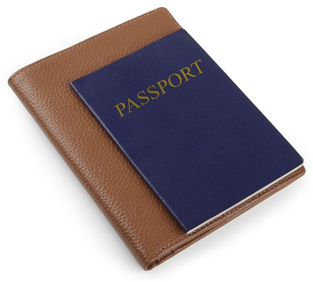 Кошелек SHVIGEL 13833 кожаный с отделениями для паспортов RFID - Рыжий