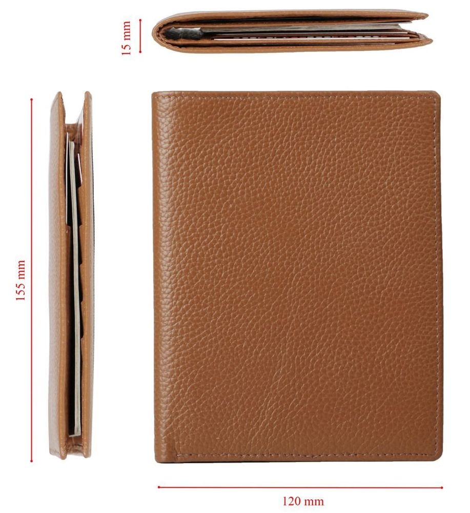 RFID big passport wallet - Genuine leather - Light Brown - SHVIGEL 13833