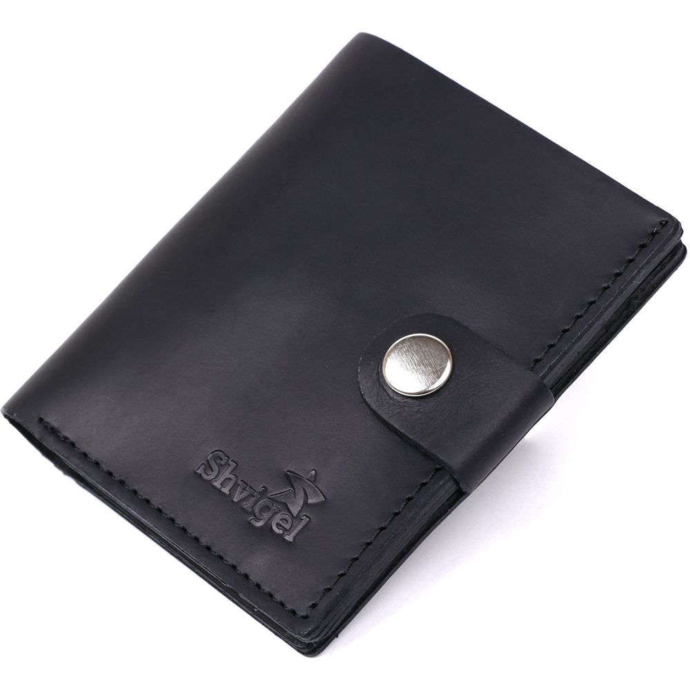 Кожаный мужской бумажник Shvigel 16474 Черный