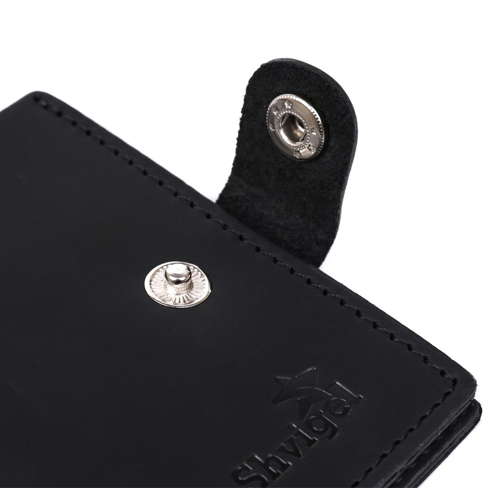 Men's leather wallet Shvigel 16474 Black