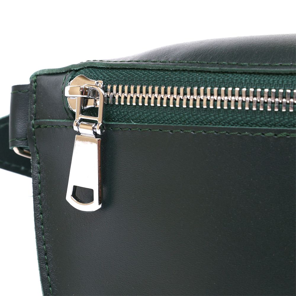 Leather women's bag on the shvigel belt 16390 Green