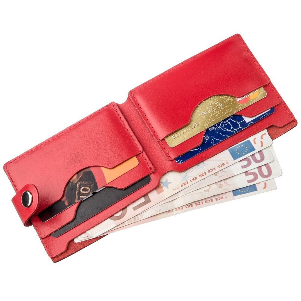 Leather Wallet for Women - Red Women's Wallet - Slim Leather Wallet - Shvigel 16215
