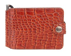 Slim Wallet Leather Money Clip - Thin Minimalist Wallet - Front Pocket Wallet for Men & Women - Crocodile Print - Shvigel 16140