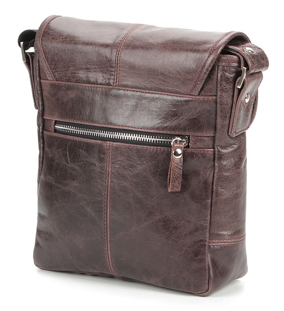 Bag SHVIGEL 00855 made of genuine leather Brown