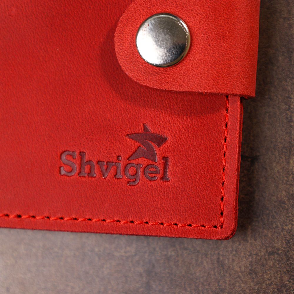 Женское винтажное кожаное портмоне Shvigel 16434 Красный