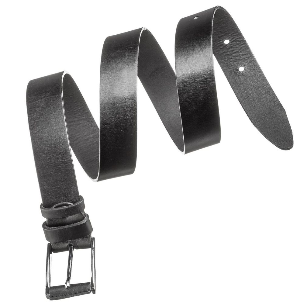 Black Leather Dress Men's Belt - Classic Belt for Men -Shvigel 17344