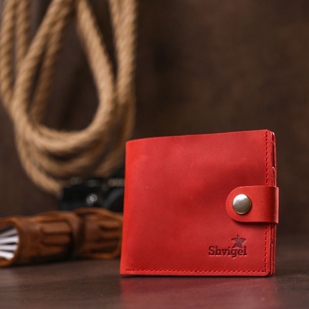 Women's vintage Leather wallet Shvigel 16434 Red
