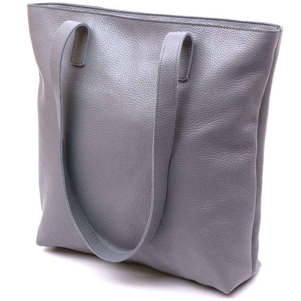 Women's leather shopping bag Shvigel 16360 Gray