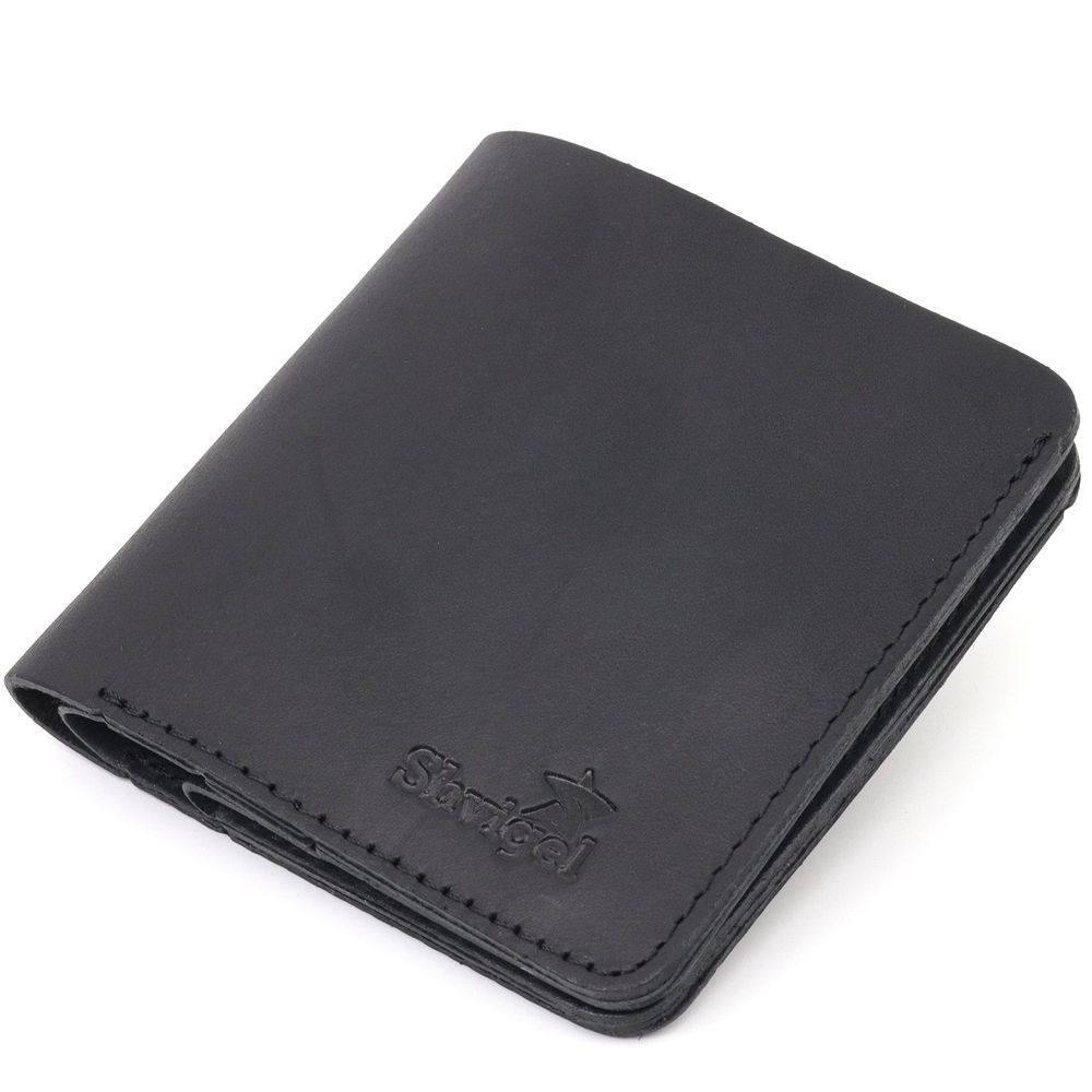 Matte men's wallet made of genuine leather Shvigel 16600 Black
