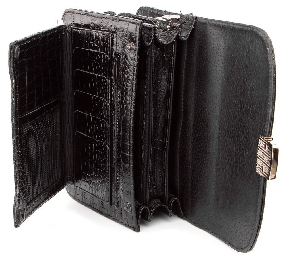 Small manbag - Real leather - Crocodile embossed - SHVIGEL 00379
