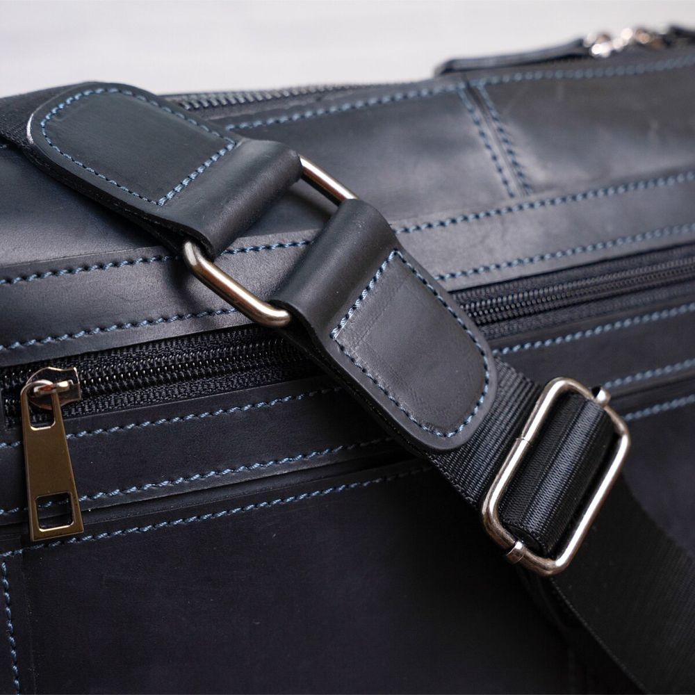 Business men's leather shoulder bag SHVIGEL 11246 Black