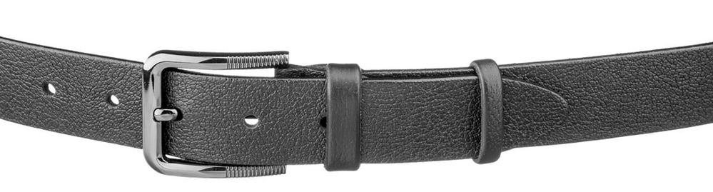 Casual Belt for Men Black Genuine Leather -Classic Dress Men's Belt - Shvigel 17323