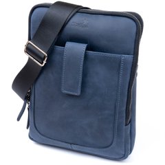 Men's tablet bag with two compartments vintage leather SHVIGEL 11284 Blue