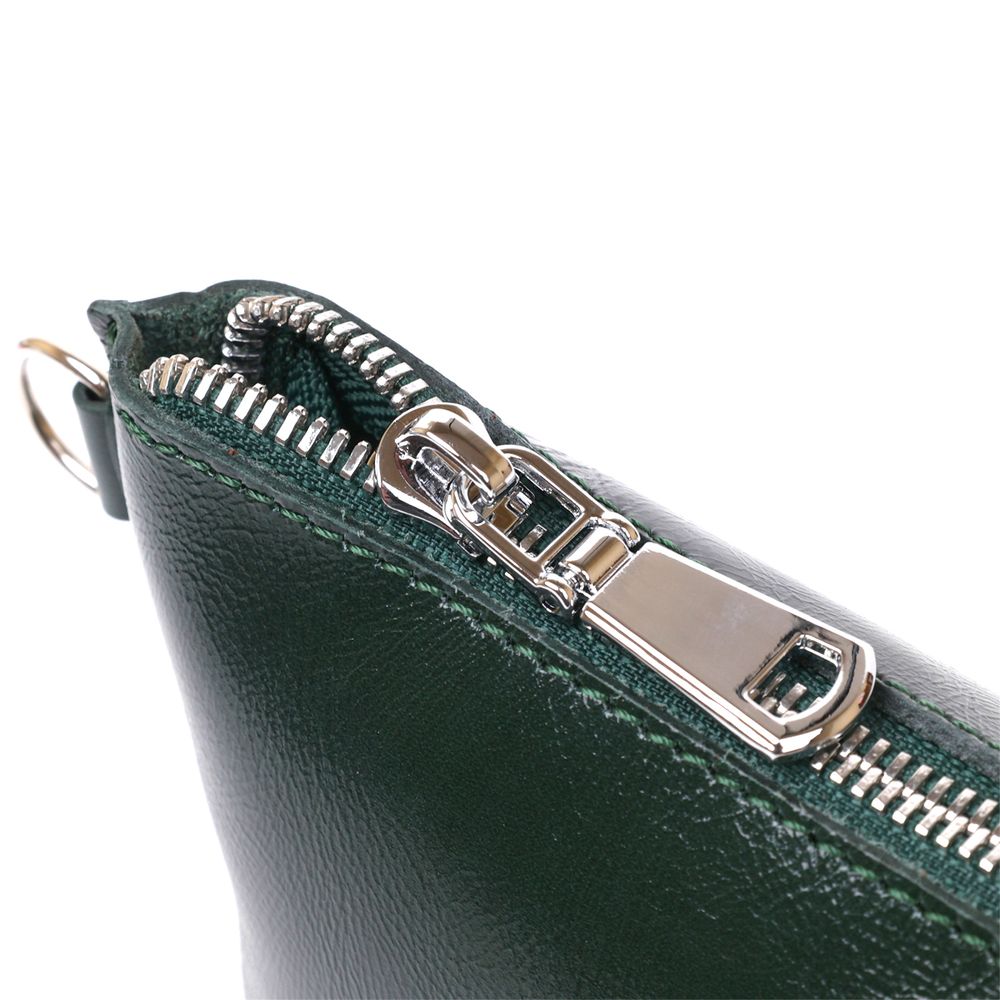 Practical leather cosmetic bag for women Shvigel 16411 Green