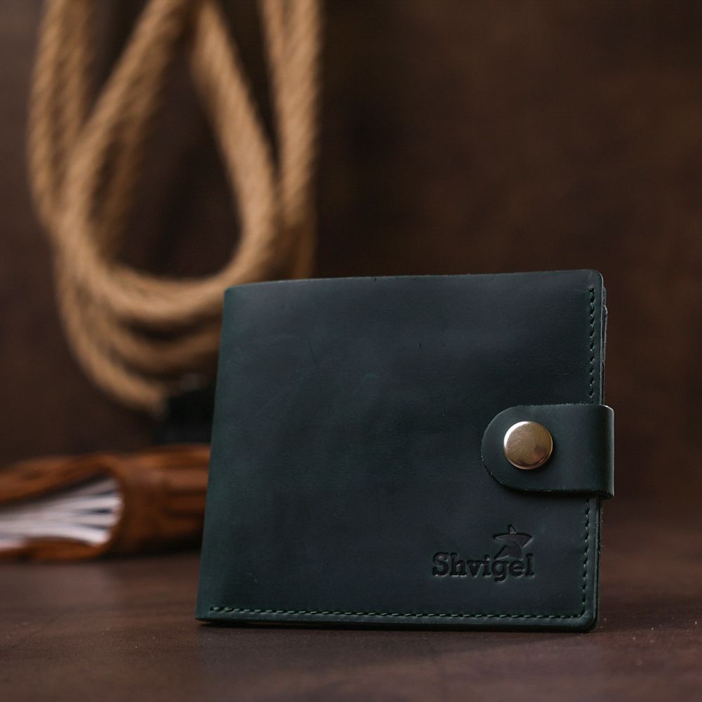 Vintage Leather Wallet Shvigel 16435 Green
