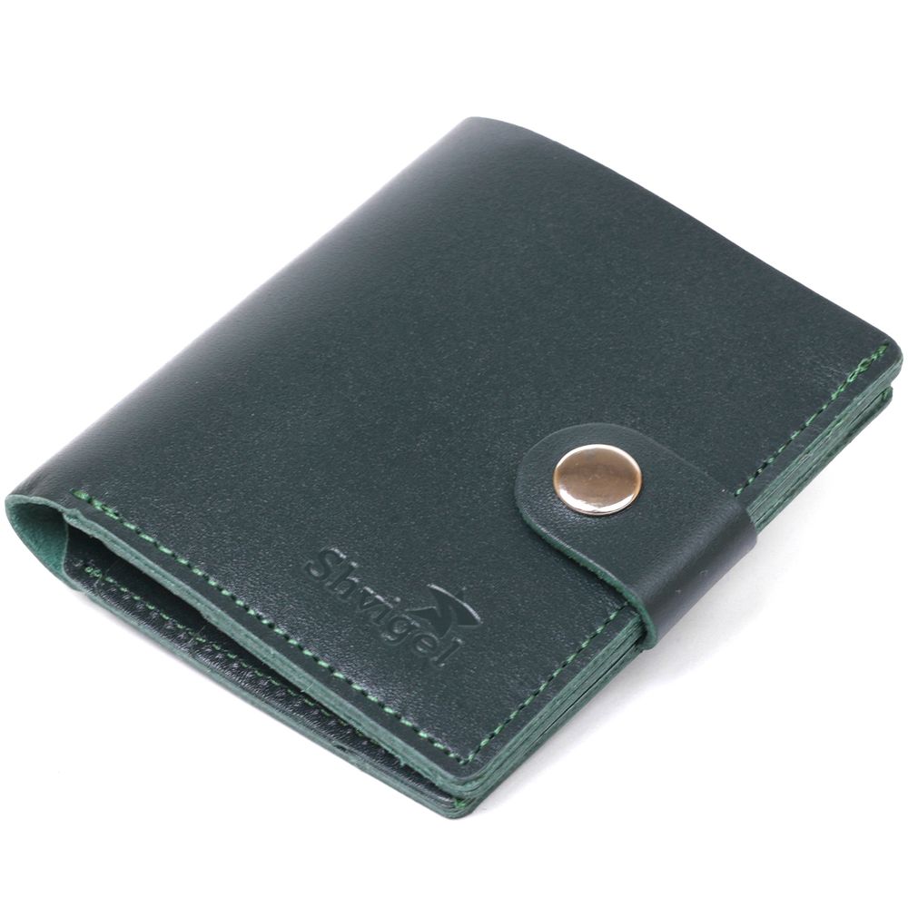 Small leather wallet Shvigel 16511 Green