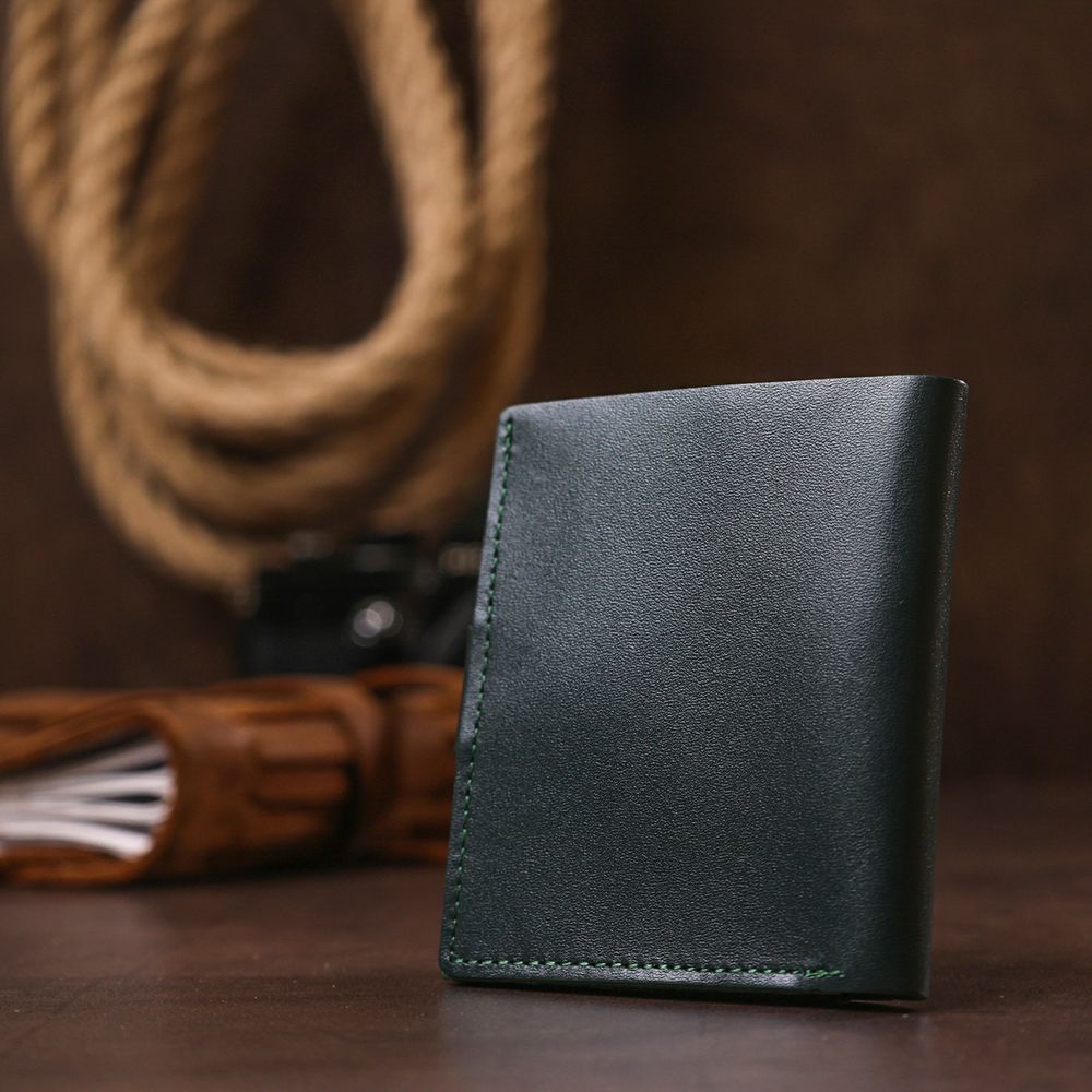 Small leather wallet Shvigel 16511 Green
