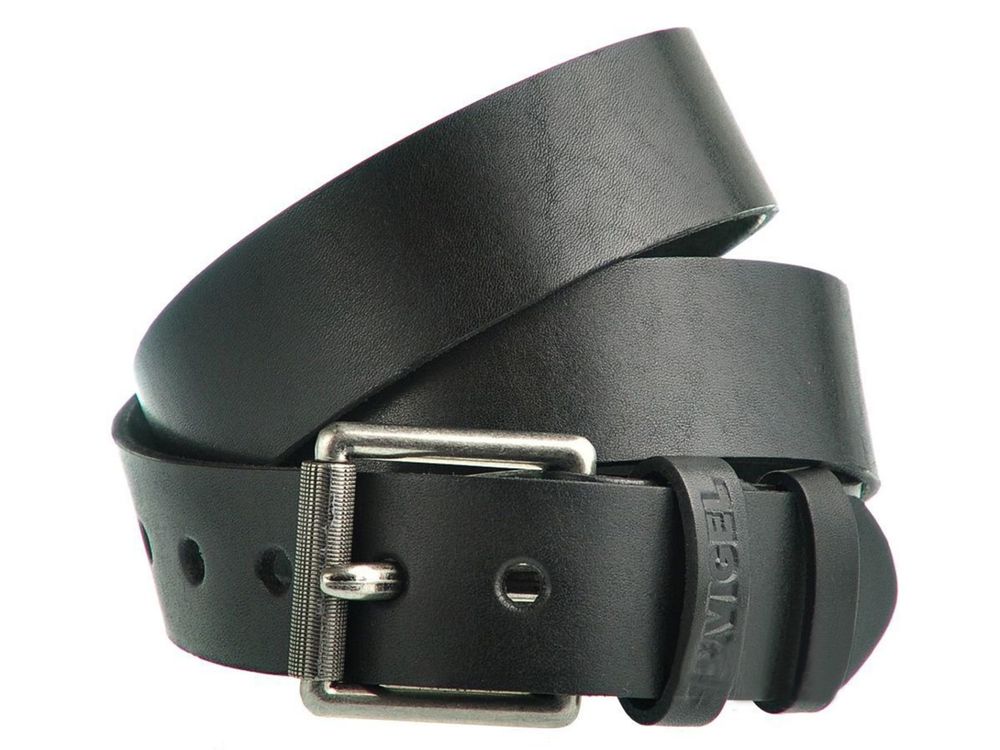 Casual leather belt for men - Black - SHVIGEL 00058