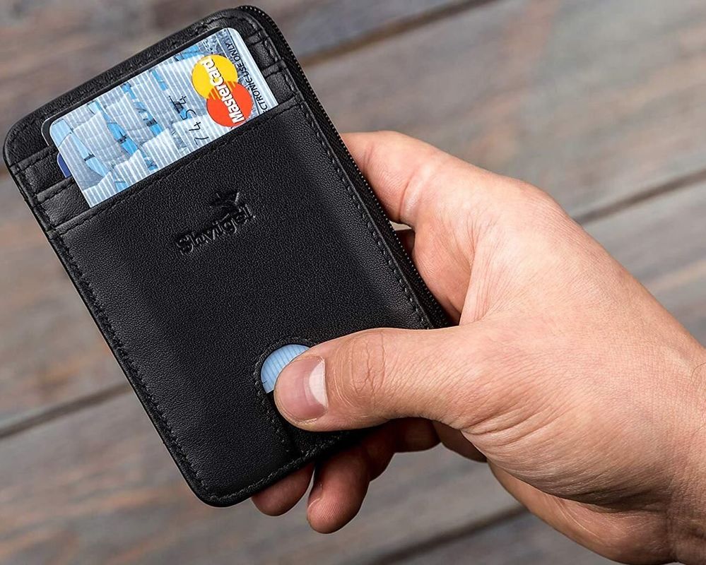 Slim Wallet Credit Card Holder - Leather RFID Blocking Minimalist Men's Wallet - Shvigel 11126