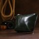 Practical leather cosmetic bag for women Shvigel 16411 Green