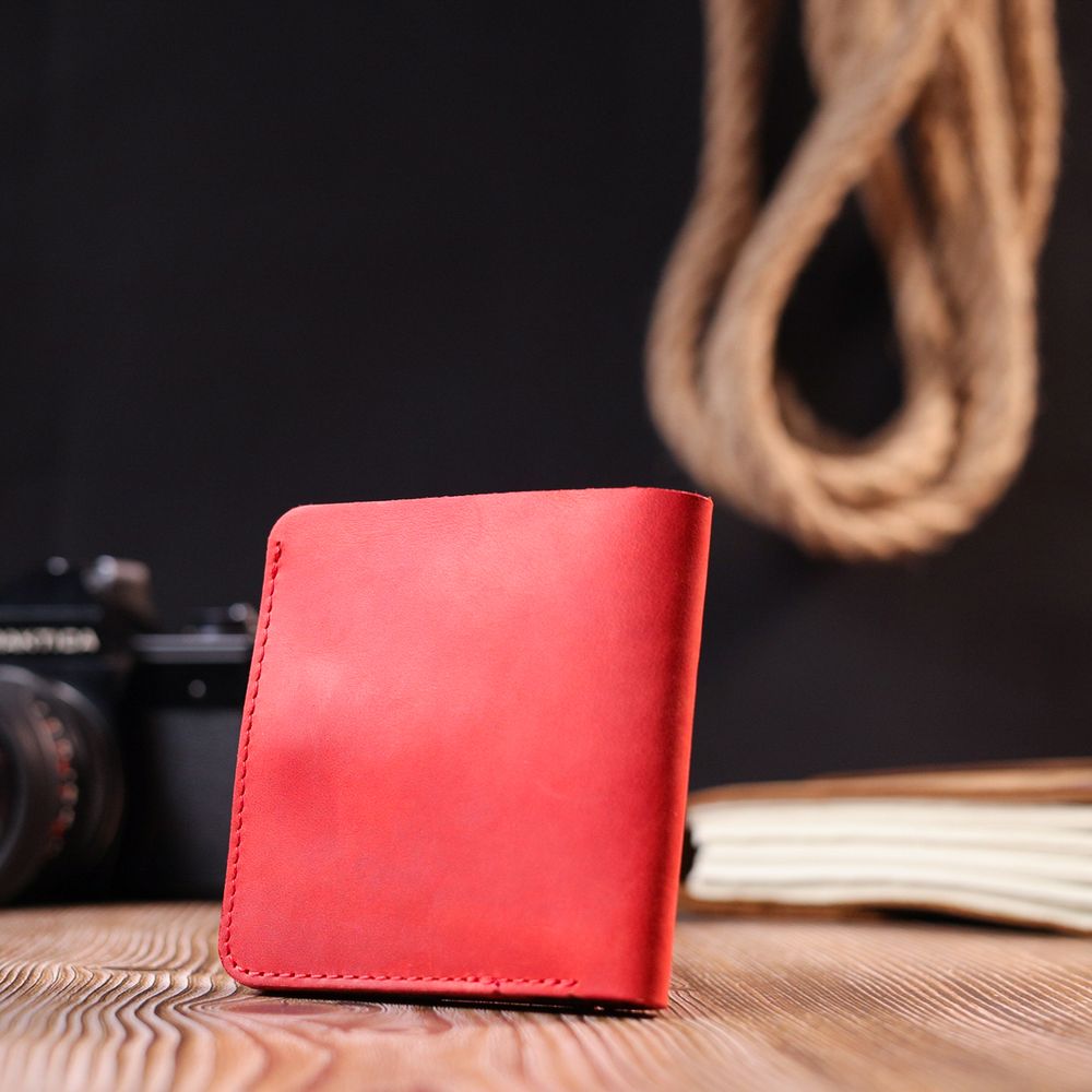 Women's Vintage Leather Wallet Shvigel 16602 Red