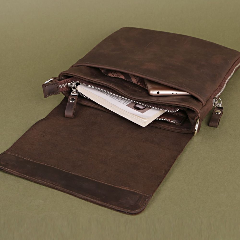 Brown Leather Bag - Shvigel 00999