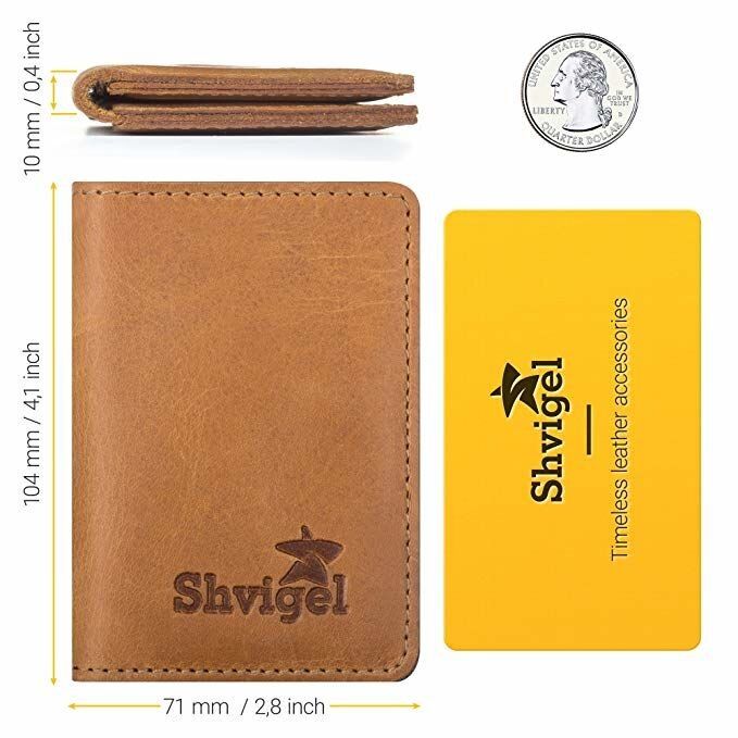 Leather Credit Card Holder - Yellow - Shvigel 15300