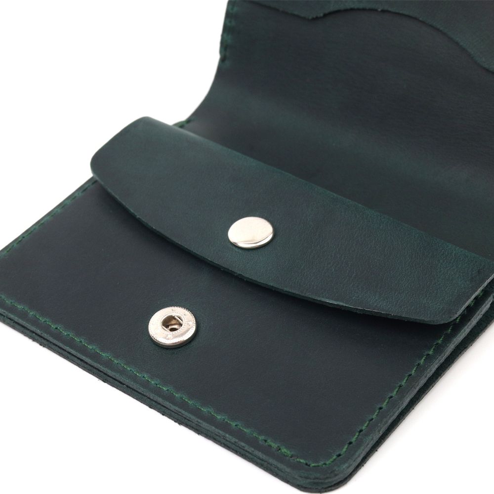 Небольшое винтажное кожаное портмоне Shvigel 16603 Зеленый
