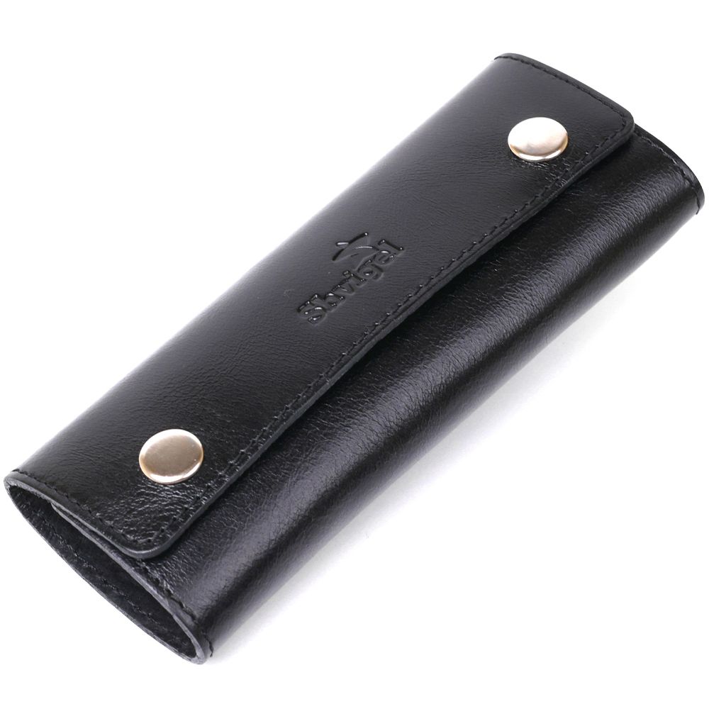 Stylish leather key holder Shvigel 16529 Black