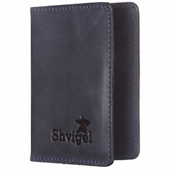 Leather Credit Card Holder - Blue - Shvigel 15301