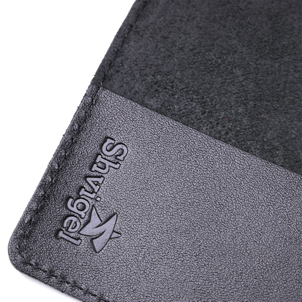 Leather passport cover with rhombuses SHVIGEL 13973 Black