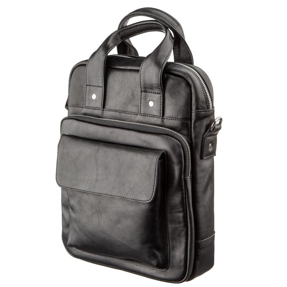 Men's Leather Bag for Documents - Brown - Shvigel 11165